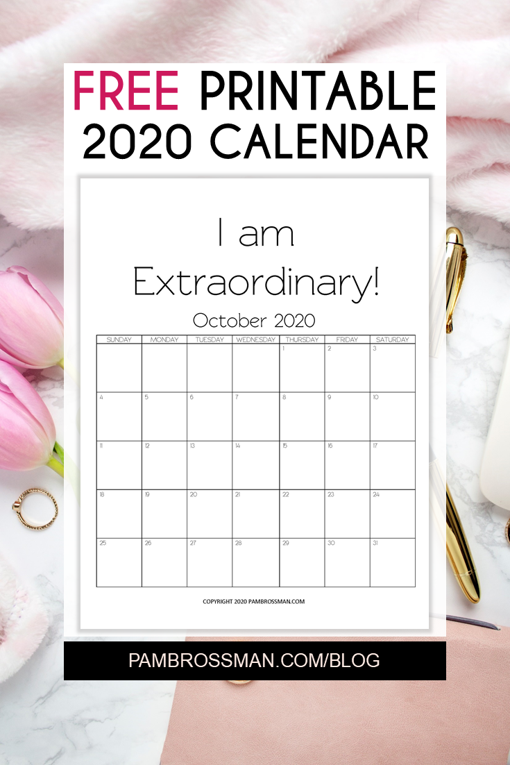 2020 Free Printable Calendar