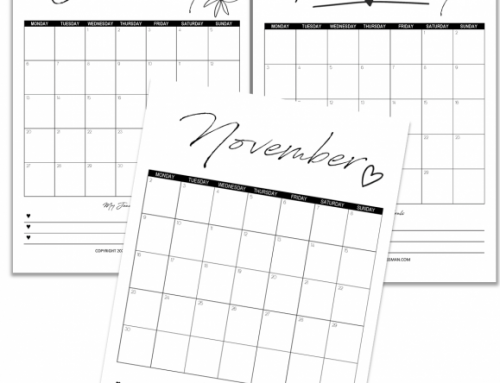 2020 Printable Calendar Goals
